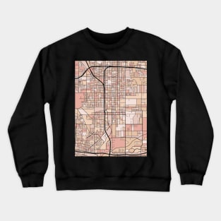 San Bernardino Map Pattern in Soft Pink Pastels Crewneck Sweatshirt